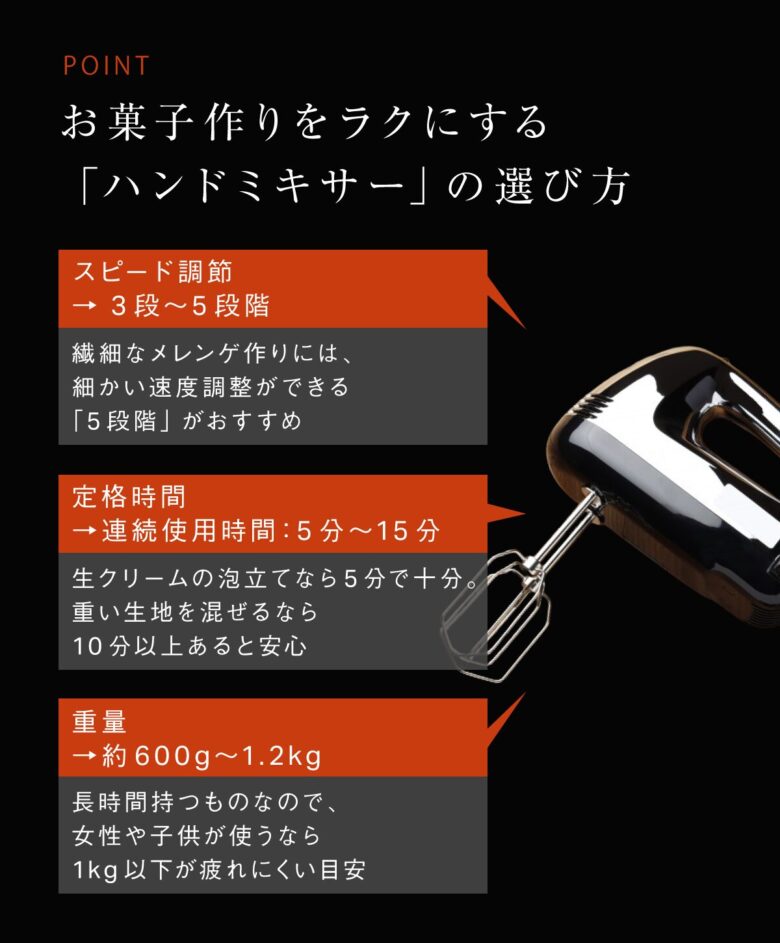 ハンドミキサーの選び方