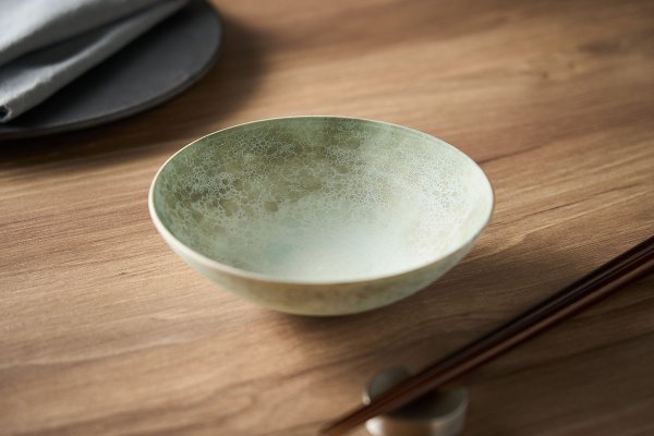 【田中正生】織部　面取片口　益子焼　共箱、栞、黄布 益子焼
