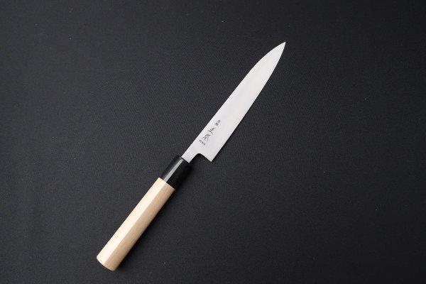 正本スウェーデン鋼 水牛柄 ペティーナイフ（両刃）16.5cm << KOHNO 