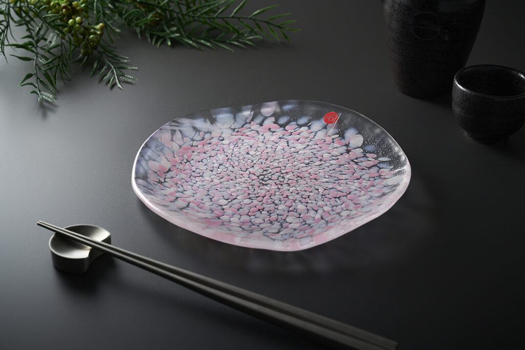 津軽びいどろ sakura皿